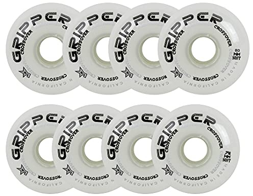 Labeda Roller Hockey Wheels Gripper Crossover Soft 76A White 76mm 80mm Hilo