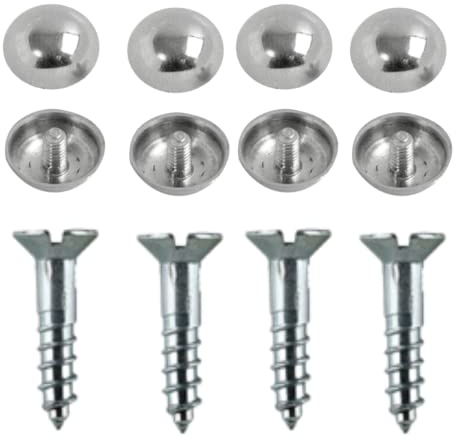 Mirror Screws with Chrome Dome Cap Covers 19mm – Decorative Glass Fixing Screws Set with 14mm Caps for Mirrors, Bathroom Panels, Signs & Furniture (Pack of 20)