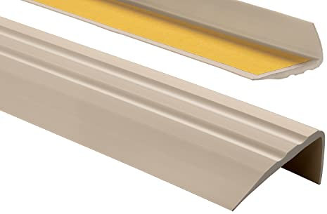 ProfiPVC Treppenkantenprofil PVC 50x25mm, 90 cm - Selbstklebend Winkelprofil Anti-Rutsch Treppenkante, Beige