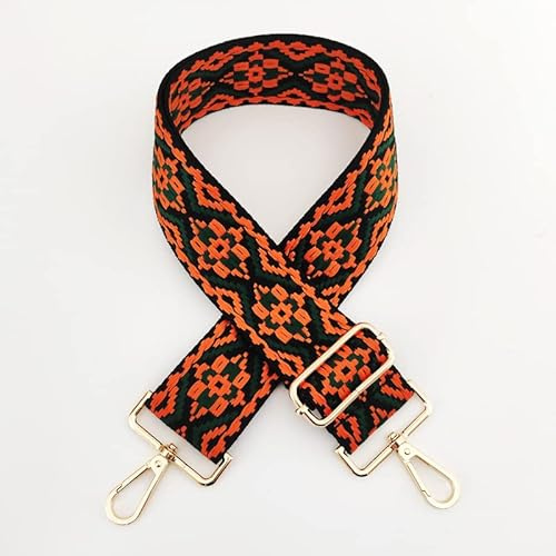 PTNKUIIY Verstellbarer Schulterriemen 5CM, 80-130cm Bunt Taschengurt Schultergurt Ersatzgürtel Tragegurt Umhängegurt für Handtaschen für Damen Herren, Mädchen DIY Zubehör für Tasche,Orange Grün