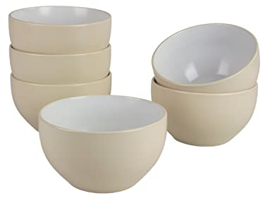 10 Strawberry Street Two Tone Coupe 5.5”/24 Oz. Cereal Bowl Set of 6, Gray/White
