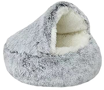 Chickwin Katzenbett Hundebett Hundekissen Flauschiges Plüsch Katzenkissen Hundekissen Plüsch Haustierbett Hundekorb Katzenkorb für Katzen und Kleine Mittelgroßen Hunde (65cm,Grau)