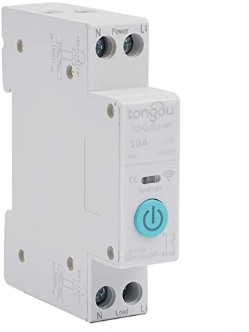SPORTARC Tuya 10A WiFi Smart Leitungsschutzschalter 1P DIN-Schiene Home Fernbedienung Schalter Smart Life WIFI 1P Hutschiene für Smart Home Wireless Fernbedienung Schalter