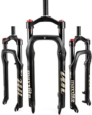 ZECHAO 20/26er Elektrofahrrad-Luftgabel,120mm Federweg 4.0 Reifen Aluminiumlegierung Schneemobil/ATV/Fetter Reifen Vorderradgabel 9 * 135mm Fahrrad Federgabel (Color : Black, Size : 26inch)
