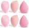 AiQInu 6 stück Make Up Schwamm, Foundation Beauty Blender, Makeup Sponge Set, Beauty Sponge für Flüssiges Foundation Puder, Foundation Puff Kosmetik Werkzeug
