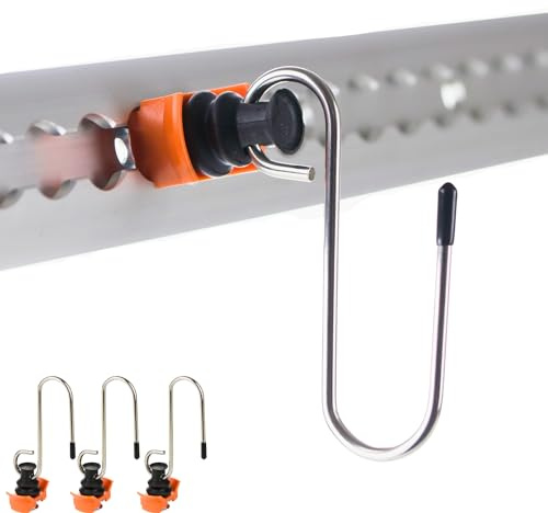 Safetytex Single Fitting Haken Airlineschienen 50 kg orange 4 Stück | 20 mm Lochdurchmesser, Zurrhaken aus Stahl und Kunststoff, robuste Befestigung, vielseitig einsetzbar
