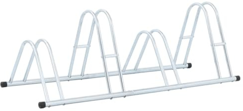 vidaXL Support de vélo au sol autoportant pour 4 vélos acier galvanisé, support de vélo au sol, support de bicyclette, support de vélo d'intérieur
