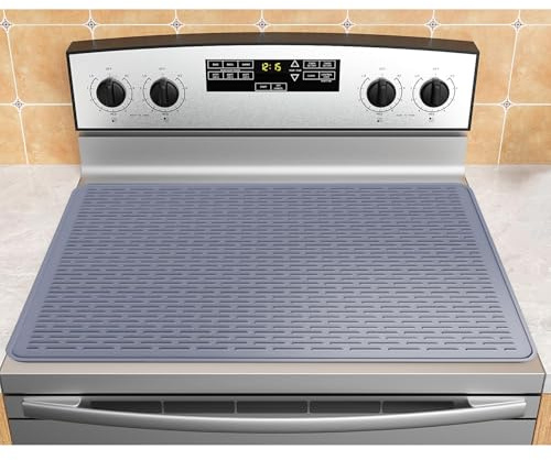 Gachiwar Silicone Hob Stove Top Cover, Glass Top Hob Cover Protector for Electric Stove 29x20 Dish Drying Mat Cooktop Protector Mat for Counter
