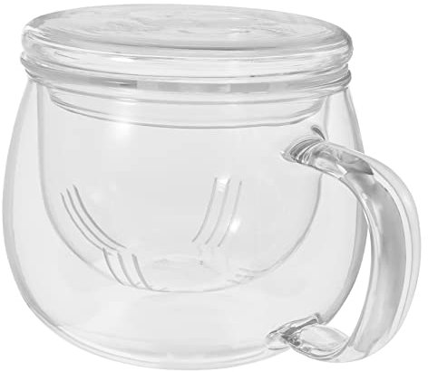 FUNOMOCYA Hochborosilikat Glas Teetasse Mit Deckel Und Sieb Klare Teetasse Für Blütentee Hitzebeständig Praktisch Für Zuhause Und Büro Mit Filter Für Besseres Teeerlebnis