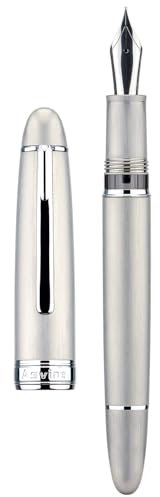 Asvine J16 Jowo Füllfederhalter aus gebürstetem Titan, Kolbenfüllung, Tintenfenster, Schraubenschlüssel und Box