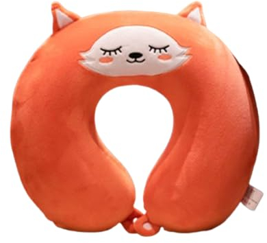 champracer Cartoon Tier Reisekissen, Memory Foam, Reisekissen Tier Nackenkissen Niedliches Tier, Reisekissen Nackenkissen, Kinder Reisekissen Kinder Nackenkissen Kinder (Fuchs,30x30 cm)