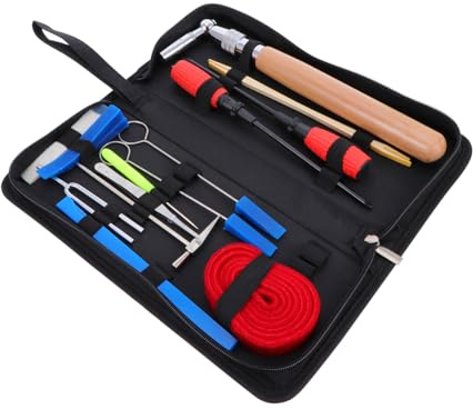 JEWEDECO Klavierstimmer 16 Stück mit Koffer Klavierhebel Stimmhammer Gummidämpfer und Stimmgabel für Präzises Stimmen