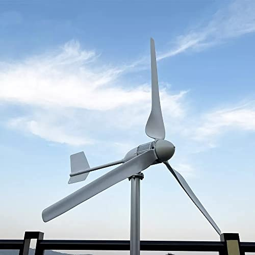 3000W Windkraftanlage Horizontal Windturbine 24V 3Blatt mit MPPT Laderegler | 3 Flügeln Windturbine für Heimgebrauch Off Grid Stromergänzung,Dreifase Permanentmagnet-Generator 3kw Windturbinen