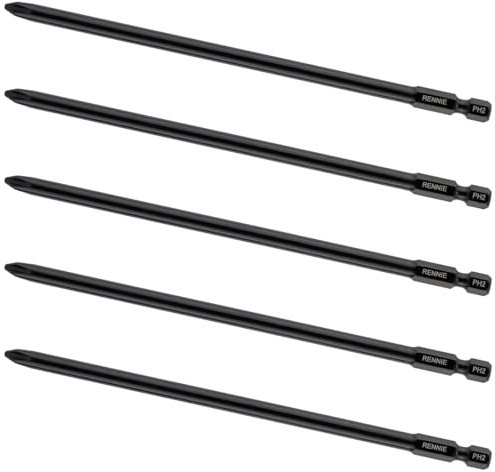 5 x Rennie Tools 160mm Long PH2 Compatible with Senco Duraspin DS275 DS300 EAP27530 Autofeed Collated Drywall Screwdriver Gun Bit Heavy Duty Phillips No.2