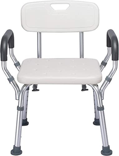 Sedia da doccia con maniglia e schienale, per anziani disabili, adulti, sgabello da bagno con sedile per vasca da bagno, panca da doccia, sgabello da doccia, opzione comoda e sicura per uso in bagno