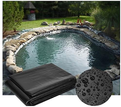 Schwarze Teichfolie, 1 x 2 m, wasserdicht, UV-beständig, Abdeckplane für den Außenbereich, Fischteich, Wasserspiel, Wasserfall, Springbrunnen, Garten, langlebige Poolfolie