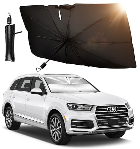 Parasol Paraguas Coche,Paraguas Parasol Coche,140 * 79cm Parasol Coche Delantero Paraguas,Paraso l coch e Paraguas Plegable,Apto para para la mayoría de Coches,SUV, Camiones,protección UV