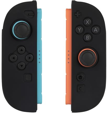 Konix Schutzhülle für Joy-Con-Controller der Nintendo Switch 2 - Silikon - Stoßfest - Kratzfest - Staubabweisend - Schwarz