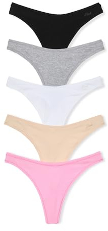 Victoria's Secret PINK Women's Cotton Thong Underwear, Panties for Women, Spring Basic, (M)