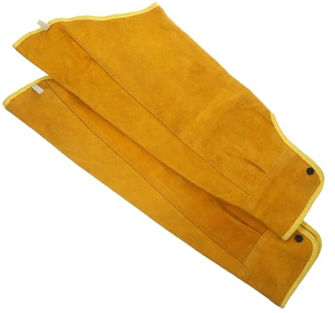 Homoyoyo Fundas Protectoras de Soldadura Piel de Vaca Duradera Botones Metálicos Retardante de Llama para Protección Térmica en Soldadura Mangas Brazo Uso Industrial