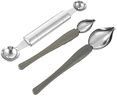 POPETPOP 3pezzi Cucchiai Decorativi Inossidabile Per Torte e Salse Di Utensili Per Decorazione e Presentazione Di Dessert Facile Da Usare e Portatile