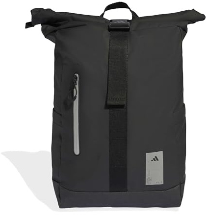 adidas Unisex HYBRID ROLLTOP BACKPACK, black/silver, One size