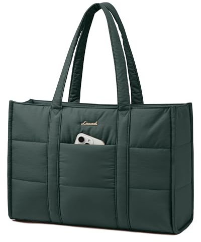 LOVEVOOK Borsa Donna, Grande Puffer Borse Università Borsa da Lavoro porta PC 15,6 Pollici, Tote Bag Shopper Borse Tracolla per Ufficio Insegnante Docente Scuola