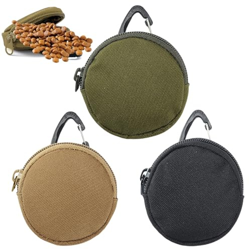 pclapora 3 Pièces Sac Friandise pour Chien, Petit Sac à Friandises pour Chien avec Mousqueton, Portable Pochette Friandise Chiens, Mini Pochette Friandises Chiens, Très Adapté à I'Entraînement