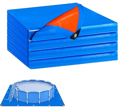 Tappeto Sotto Piscina, Panno di Terra per Piscina Rettangolare Pieghevole Impermeabile, Tappeto Base per Piscine Bicolore, Telo Protezione del Pavimento della Piscin per Piscin Fuori Terra (200x300cm)
