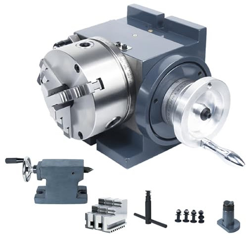 Vassbkkdy 6-inch 3-jaw Chuck For Milling Machine Indexing Head, Vertical And Horizontal Indexing Plate Rotary Table,indexing Head Set With Tailstock,CNC Indexing Heads