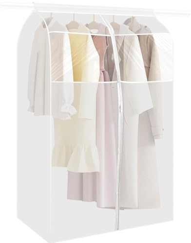Cexovo Funda Perchero PEVA Funda para Ropa a Prueba de Polvo Armario 80x50x120cm Bolsa de almacenamiento para ropa con ventana transparente Organizador Protector para traje,vestido,abrigo