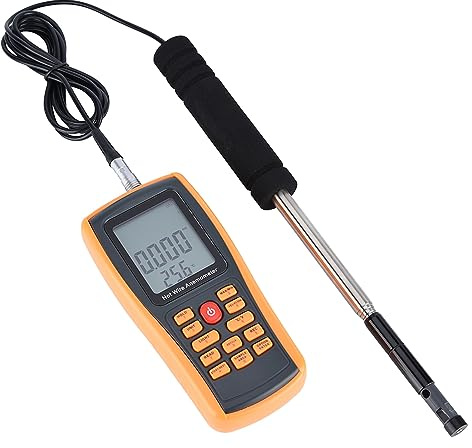 Anémomètre à fil chaud numérique portable Zenithaur, anémomètre à température de vitesse du vent, conception compacte avec rétro-éclairage, idéal pour le CVC et l'usage extérieur