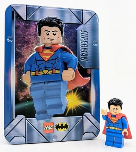 LEGO DC Superheroes: Superman Minifigure in Collectible Rectablge Tin - Ages 6+