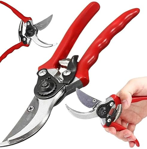 Gartenschere 20 cm – Manuelle Rosenschere für Sträucher und kleine Äste, ergonomischer Griff, Stahlklinge