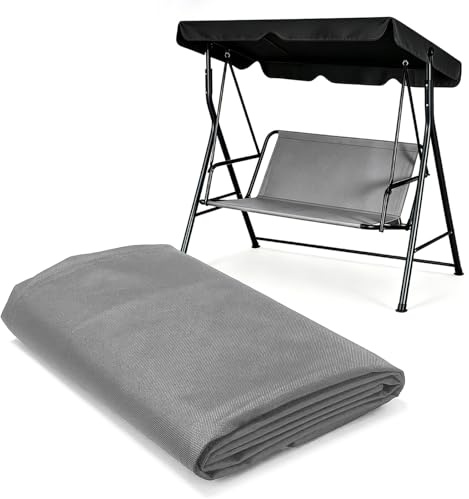 MeYuxg Rivestimento di Ricambio per Dondolo da Giardino, Tessuto Oxford 900D Telo Dondolo Ricambio Impermeabile, per Coprisedile Dondolo da Giardino, 2 o 3 Posti,115 x 48 x 48 CM (Grigio)