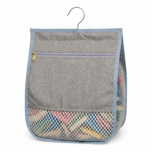 Gipnva Peg Bag for Washing Line,30x22.9 cm Large Clothes Peg Basket with 360° Rotation Hanger Hook for Outdoor Clothesline and Travel
