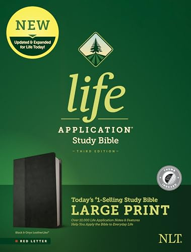 NLT Life Application Study Bible, Third Edition, Large Print: New Living Translation, Life Application Study Bible, Black/onyx, Leatherlike