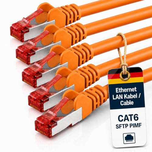1aTTack.de 5x 2m - Câble patch câble réseau Cat 6 Cat6 RJ45 SFTP - orange