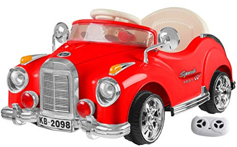 Kids Ride on Car with Remote - Classic Toddler Car for Kids Ages 3-6 - 6V Battery-Powered Ride on with Lights and AUX Port by Lil' Rider (Red)