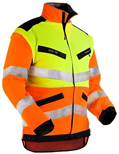 Pfanner® atmungsaktive Warnschutzjacke ZipOff mit Cordura®, Farbe:orange/gelb, Größe:3XL