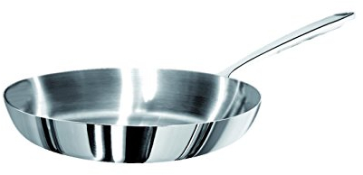Pentole Agnelli Linea 1907 Padella con Manico, Alu-Inox, Argento, 24 cm