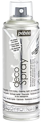 Pébéo - Peinture Acrylique en Spray - Pour la Décoration Multi Supports en Intérieur et Extérieur - Base Eau, Faible Odeur - 200 ml - Finition Nacré - Coloris Argent Nacré