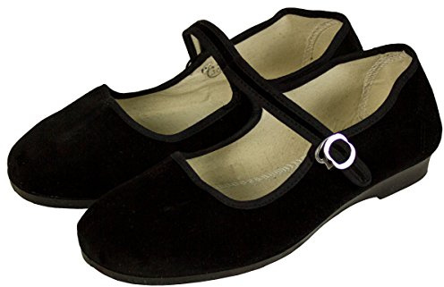 Zen Man Traditional Chinese Women's Velvet Shoes, black, 41 EU