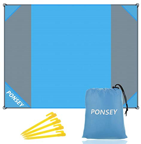 Ponsey Coperta da picnic, 200 x 200 cm, telo da spiaggia, impermeabile, antimacchia, portatile, per campeggio