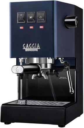 Gaggia Classic E24 Evo Pro - Macchina per caffè espresso manuale, con caldaia in ottone e elettrovalvola, colore: blu classico