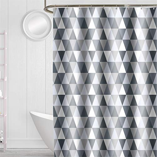 YISHU Top Qualität Duschvorhang Wasserdicht Anti-Schimmel Stoff inkl. 12 Duschvorhangringe für Badezimmer Dreieck 240x200cm