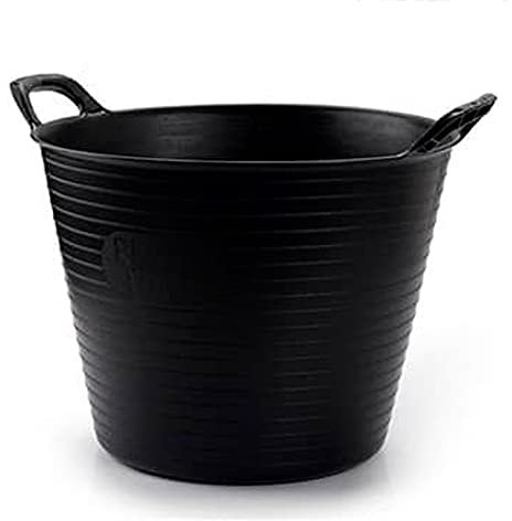 CABLEPELADO - Capazo - espuerta - agricola - construccion - jardin - vendimia - cubo - balde - cubeta - barreño - limpieza - huerto - 25 Litros - Negro