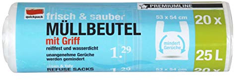 Unbekannt Organic bin Liners, HDPE polyethylene, White, 53x54