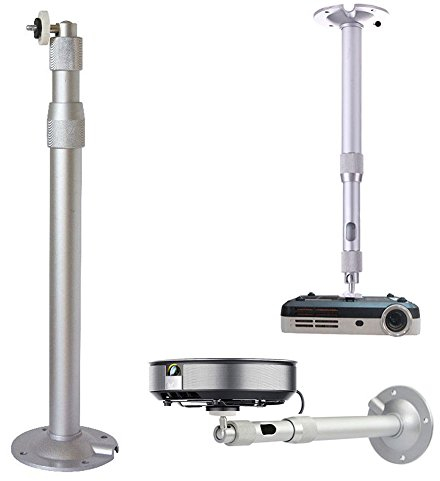 Staffa per montaggio a parete a soffitto per proiettore Supporto per gancio per proiettore Supporto a parete Staffa per soffitto Supporto per proiezione girevole in lega di alluminio Capacità 5 kg