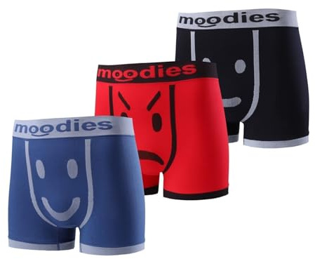 moodies Mens Boxer Shorts Seamless Trunks Briefs Adults Underwear Pants Boxers 3 Pairs (Large, Option 1)